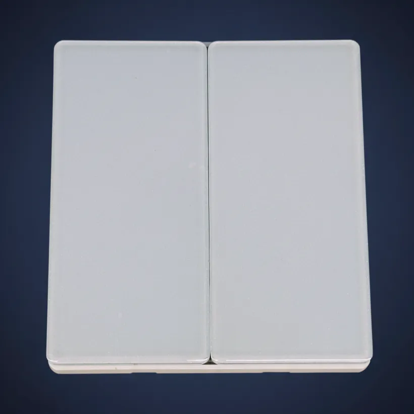 Mặt công tắc, bề mặt kính cường lực - 2 công tắc 1 chiều