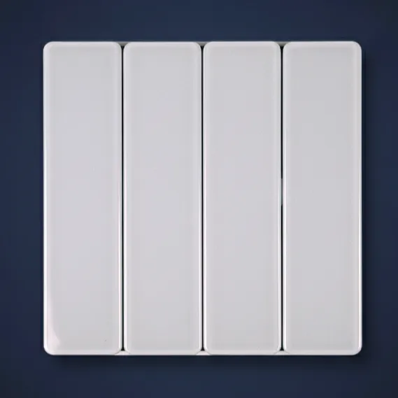 Mặt công tắc, bề mặt kính cường lực - 4 công tắc 1 chiều