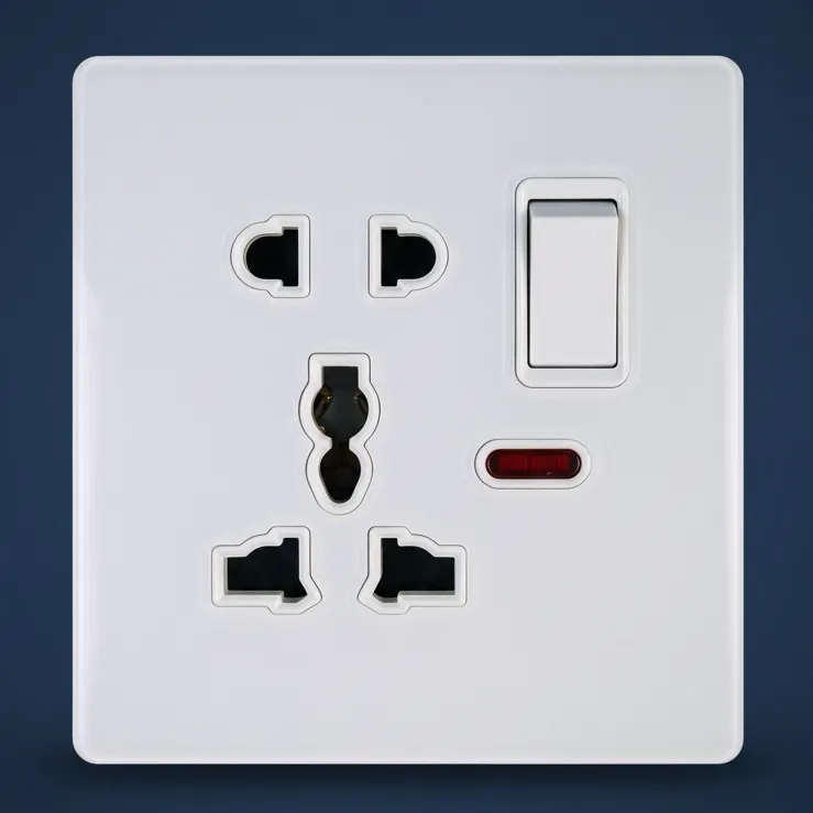 Mặt ổ cắm, bề mặt kính cường lực - Mặt ổ cắm đa năng