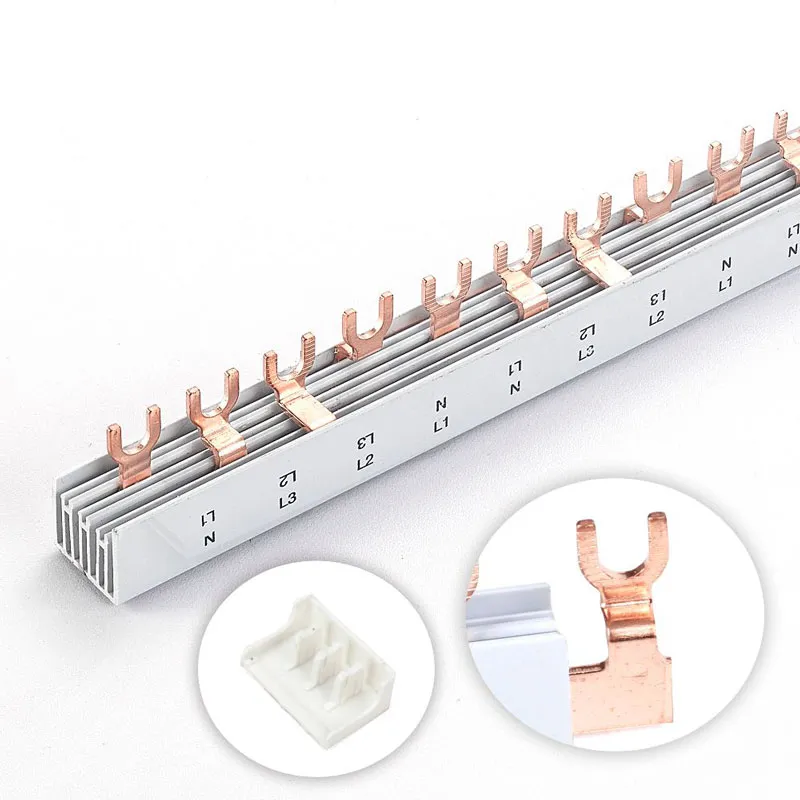 Thanh cái dẫn điện MCB kiểu U 4P - cho hệ thống 3 Pha - KURO - chiều dài 1000 mm