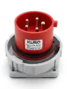 Phích cắm công nghiệp 32A,3 pha, cố định (đầu đực), phích cắm 5 chân, model E-6252X, điện áp 380V