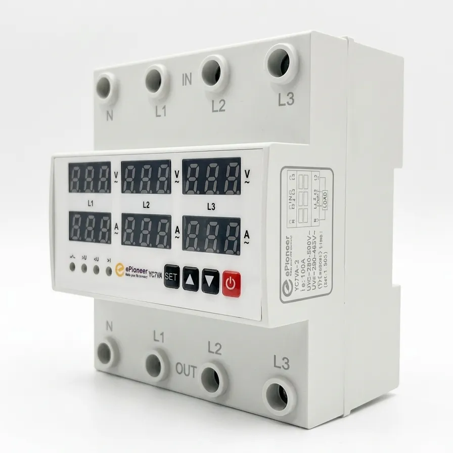 Bộ bảo vệ quá áp và thiếu áp 3 Pha - ePioneer YC7VA-3 4P - Overvoltage and Undervoltage Protector