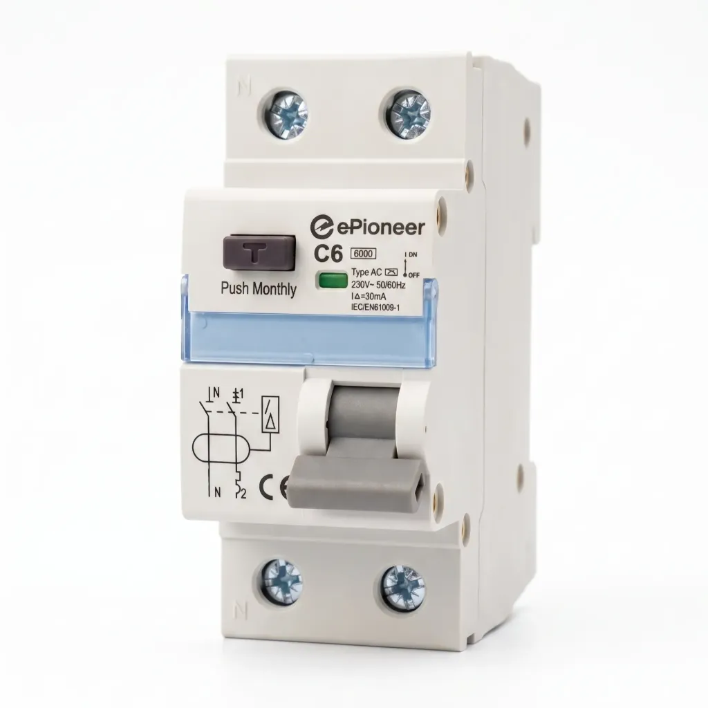 RCBO C6 / C10 / C25 - 30mA 6KA ePioneer MSi8X 2P (C6)